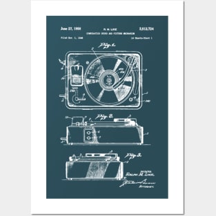 Vintage Record Player Patent Posters and Art